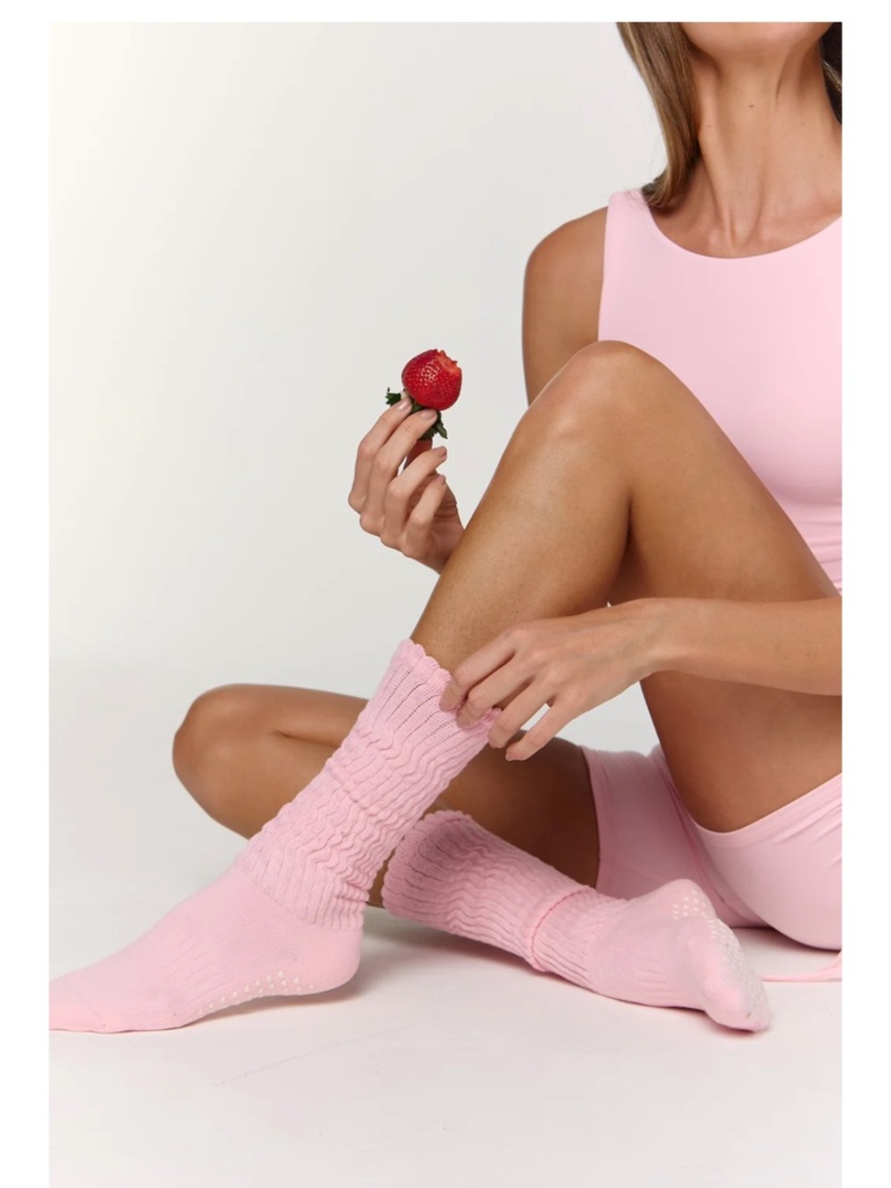 Astoria Activewear Ruched Grip Socks - Sweetheart Pink
